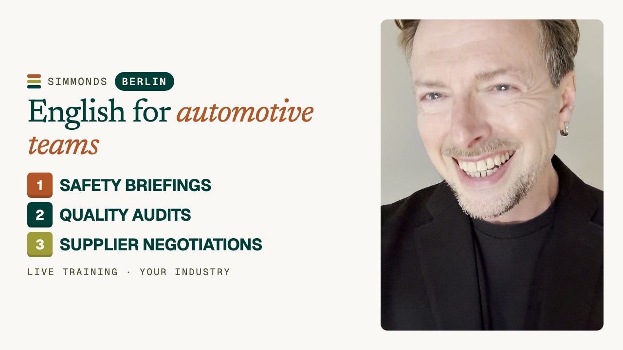 Business English for automotive in Berlin: Audits & Suppliers