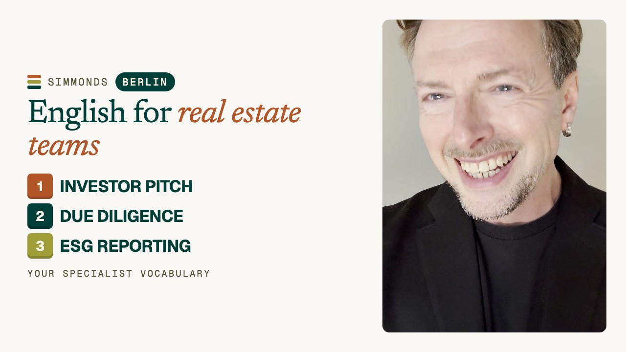 Business English for Real Estate in Berlin: Investors & ESG