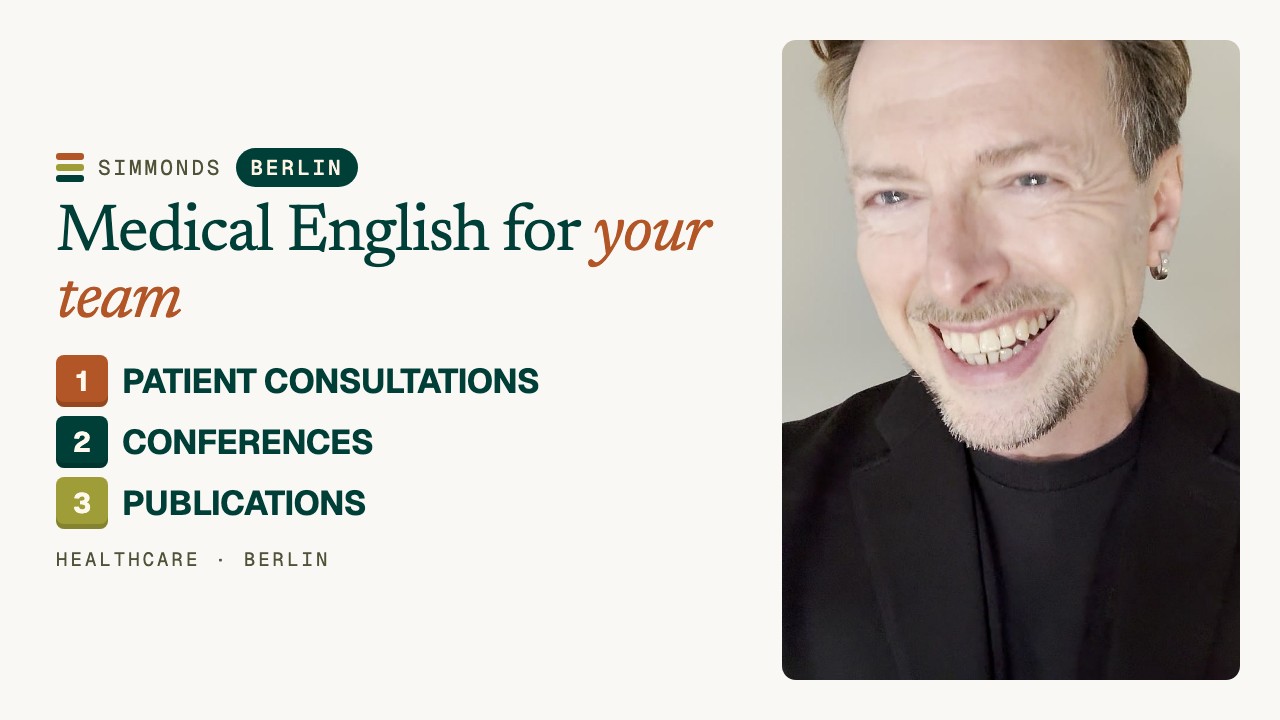 Business English for healthcare in Berlin: Patients & Research
