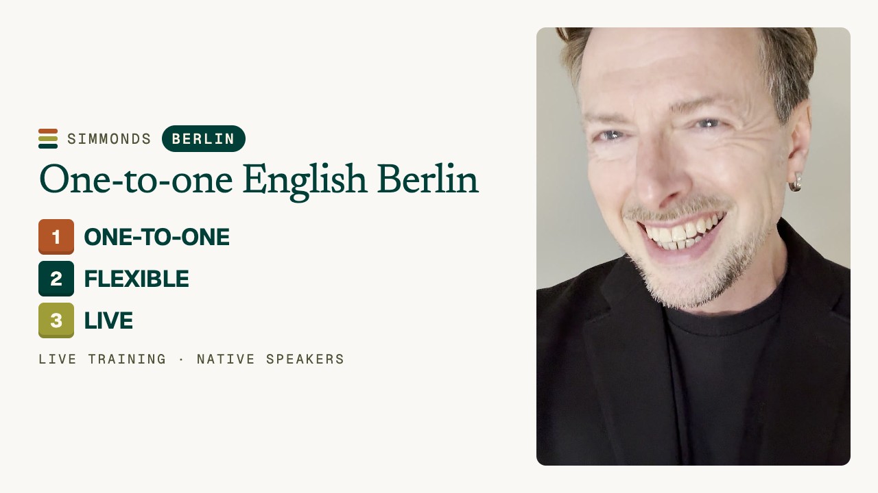 One-to-one English lessons in Berlin: private tuition online & in person
