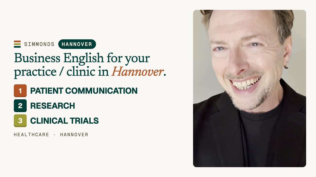 Business English for healthcare in Hannover: Patients & Research