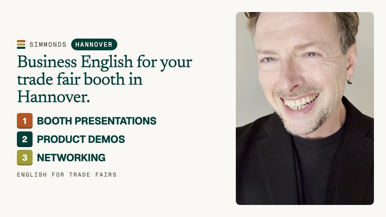 Business English for trade fairs in Hannover: Booths, Demos & Networking