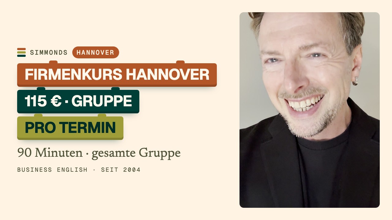 Englisch-Firmenkurs Hannover: Preis pro Gruppe auf Anfrage